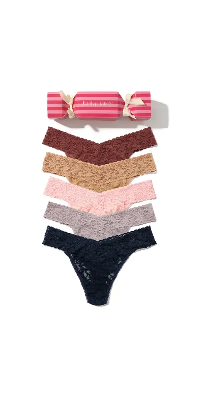 Signature Lace® Original Rise Thong Holiday 5 Pack Cracker sold by Maison Rogue