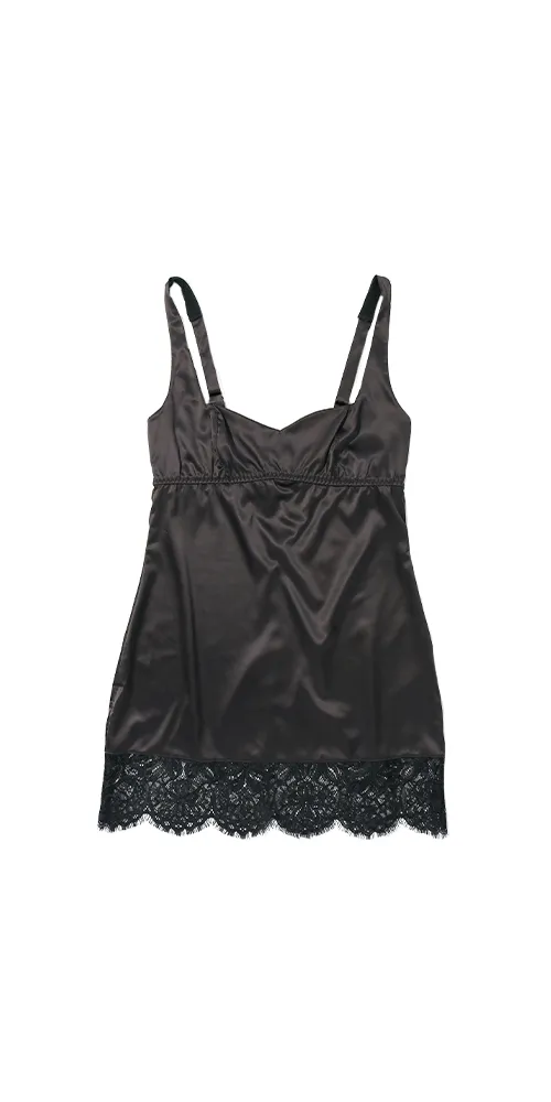 Lexi Wood Cindy Mini Slip Dress Black sold by Maison Rogue
