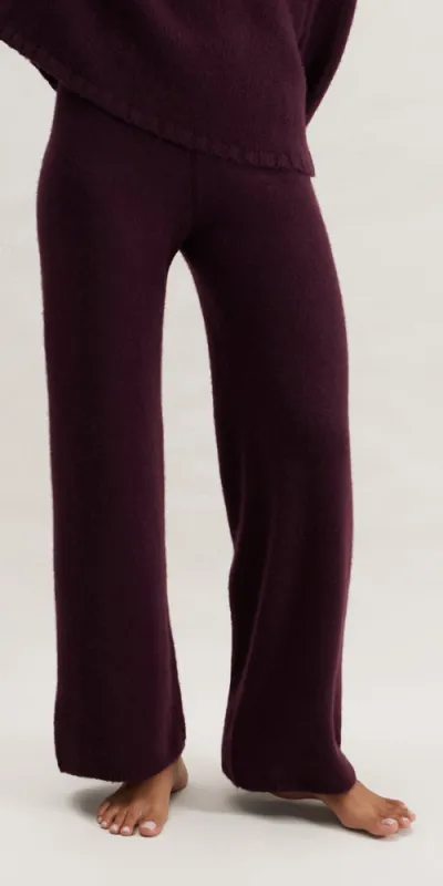 Cashmere Wool Wide Leg Pant Vintage Merlot sold by Maison Rogue
