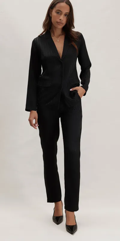 Silk Striped Jacquard Tuxedo Pajama Set sold by Maison Rogue