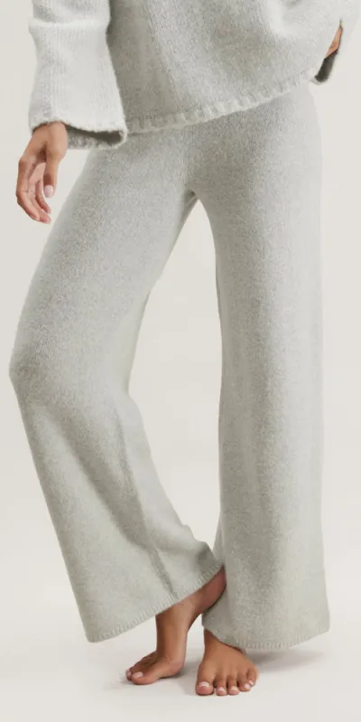 Cashmere Wool Wide Leg Pant Misty Stone sold by Maison Rogue