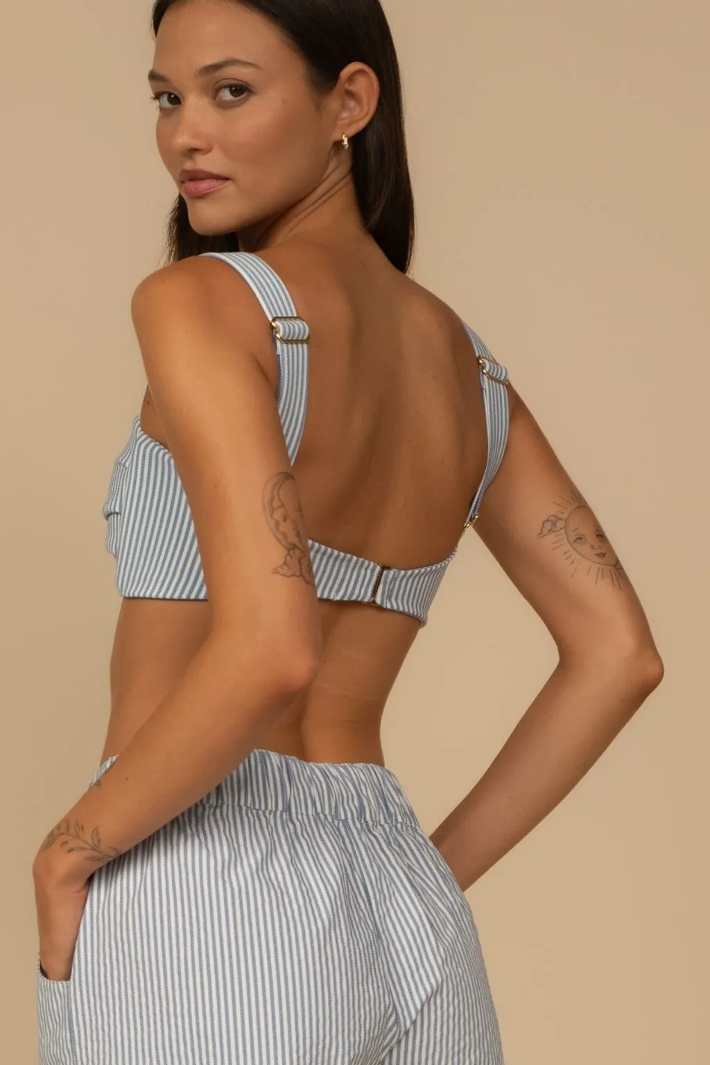 Hayden Bikini Top Classic Blue Stripe sold by Maison Rogue product image thumbnail 4