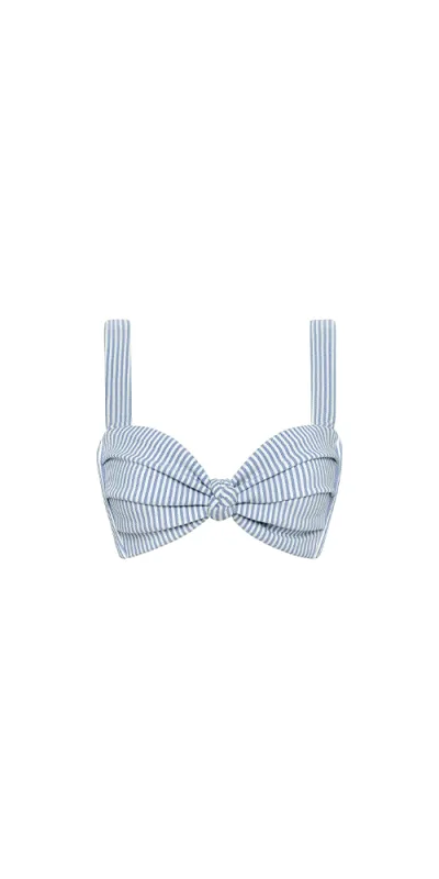 Hayden Bikini Top Classic Blue Stripe sold by Maison Rogue