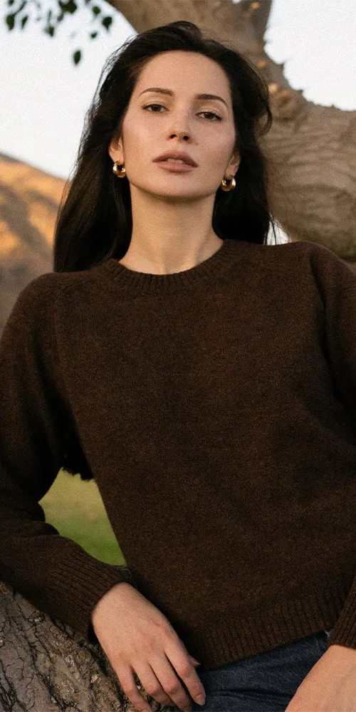 Nello Crewneck Sweater Chocolate Brown sold by Maison Rogue product image thumbnail 2