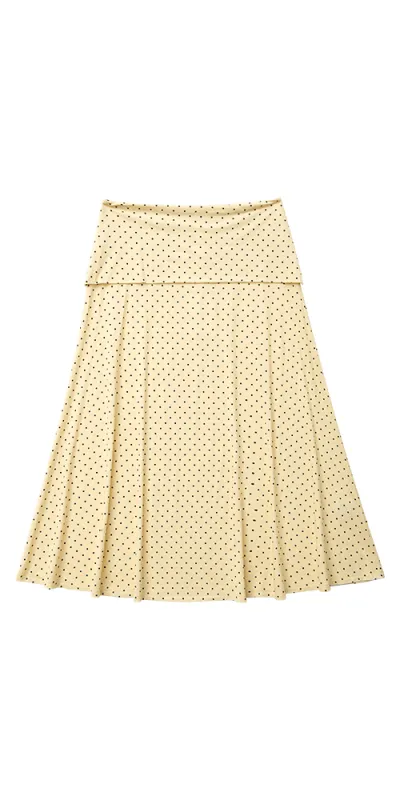 Foldover Flared Maxi Skirt Butter made by FIND ME NOW
