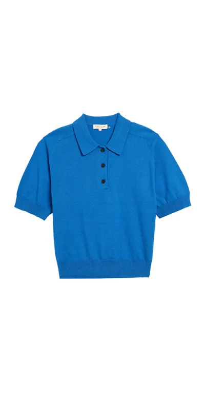 Billie Cotton Cashmere Polo Top sold by Maison Rogue