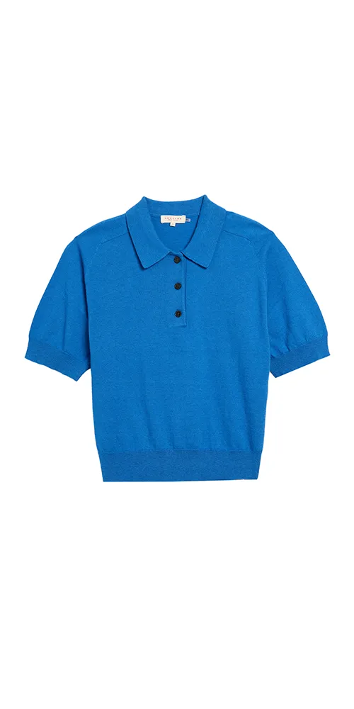 Billie Cotton Cashmere Polo Top sold by Maison Rogue