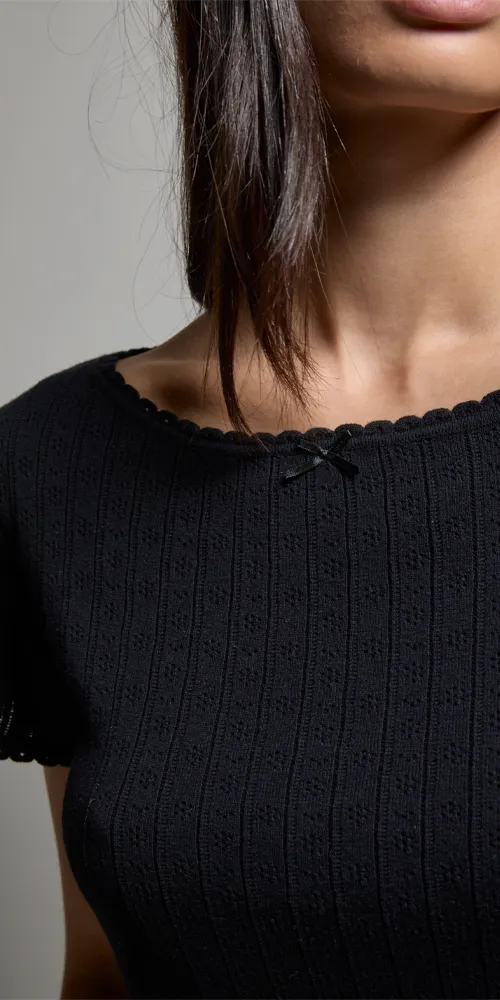 Piper Pointelle Mini Dress sold by Maison Rogue product image thumbnail 2