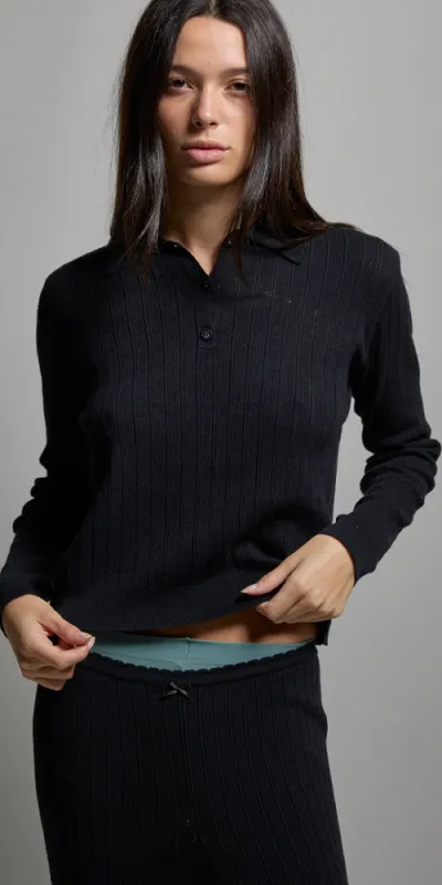 Presley Pointelle Polo made by ASHER