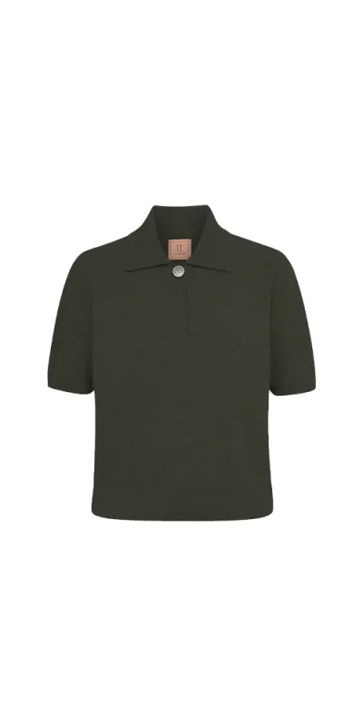 Dakota Cashmere Shirt Dark Olive made by Maison Rogue