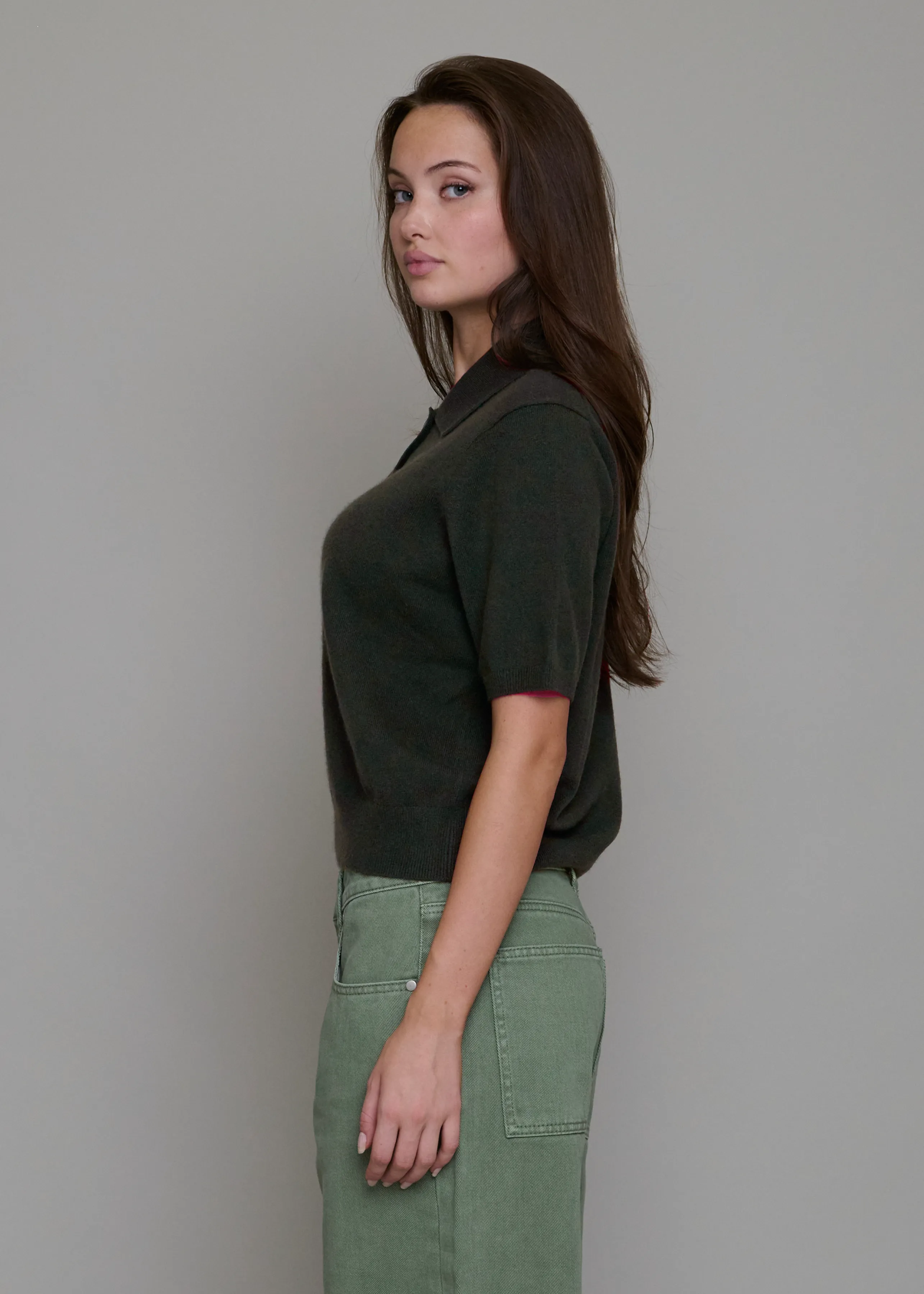 Dakota Cashmere Shirt Dark Olive sold by Maison Rogue product image thumbnail 3