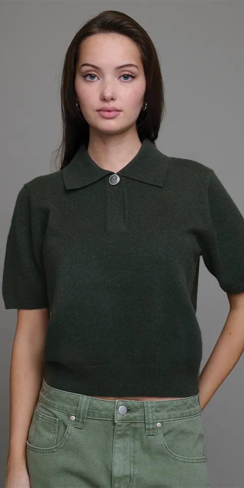 Dakota Cashmere Shirt Dark Olive sold by Maison Rogue product image thumbnail 2