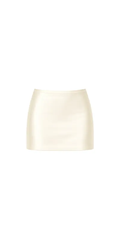 Cream Silkie Micro Skirt made by Montce