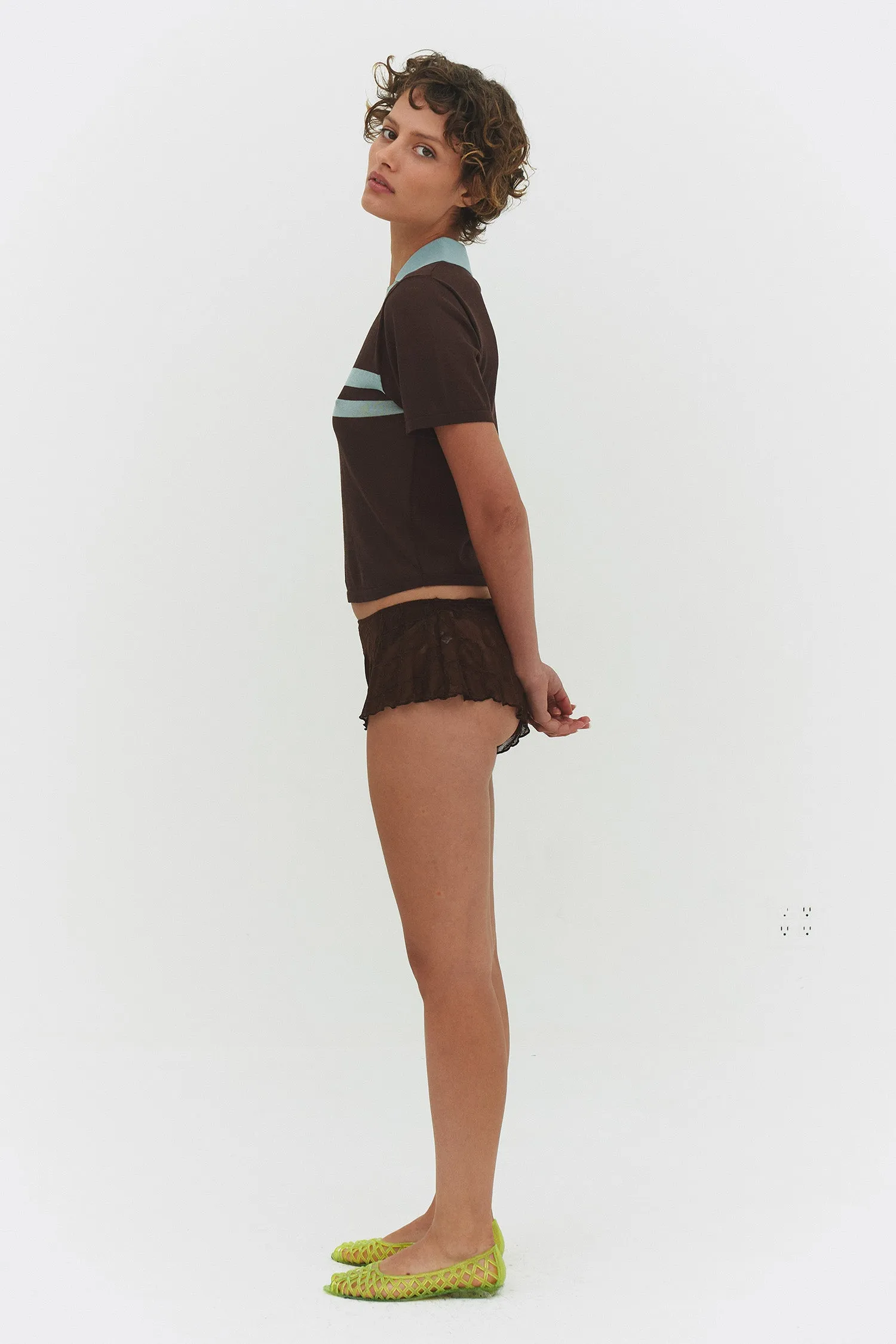 Araci Knit Polo Top Cocoa Cream sold by Maison Rogue product image thumbnail 4
