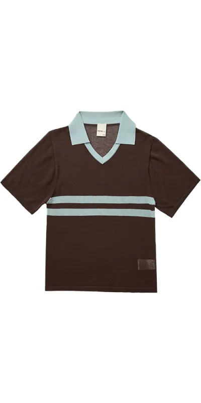 Araci Knit Polo Top Cocoa Cream made by FIND ME NOW