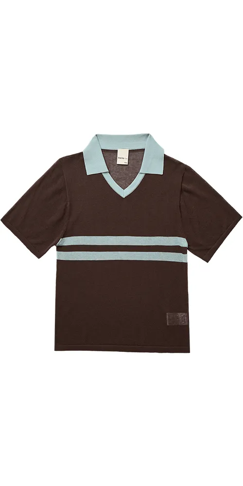 Araci Knit Polo Top Cocoa Cream sold by Maison Rogue