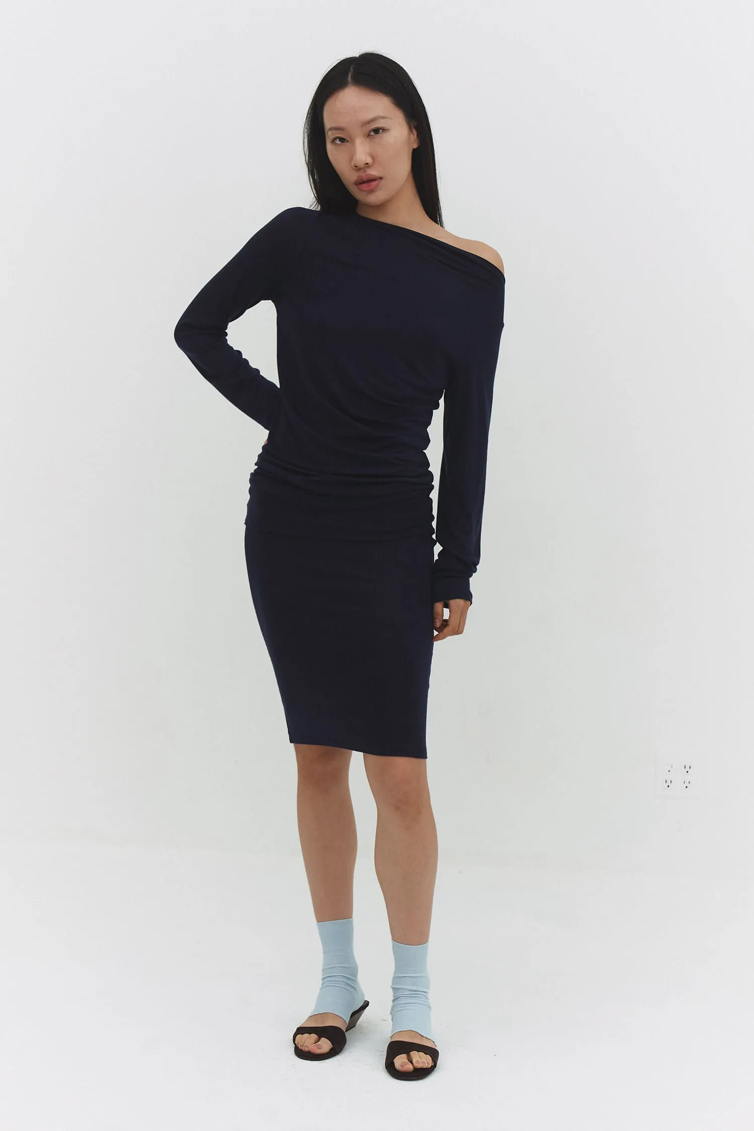 Narae Long Sleeve Top Navy sold by Maison Rogue product image thumbnail 3