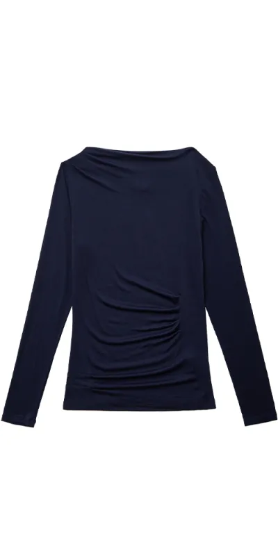 Narae Long Sleeve Top Navy made by FIND ME NOW