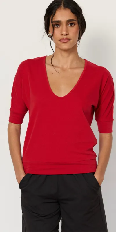 Logan Top Cherry Red made by Maison Rogue
