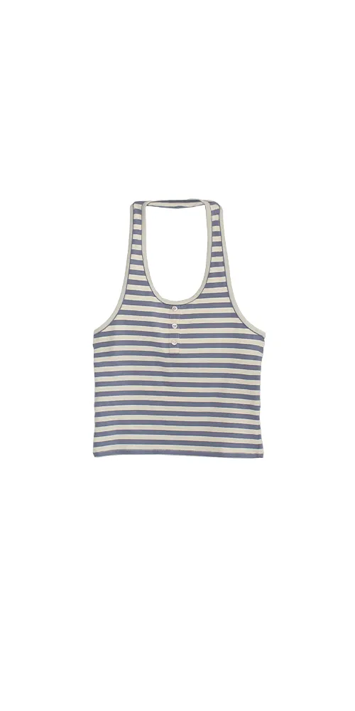 Bruna Halter Top Seaside Stripe sold by Maison Rogue