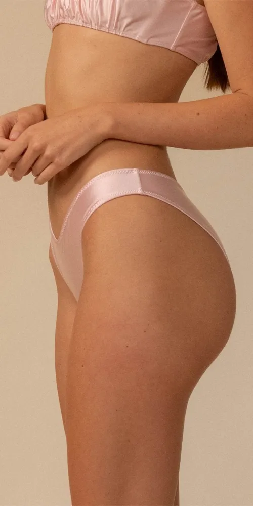 Lulu Bikini Bottom Pale Blush Silkie sold by Maison Rogue product image thumbnail 2