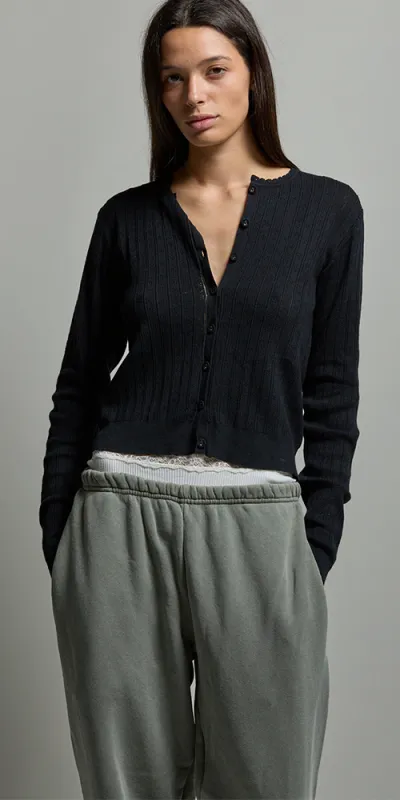 Paloma Pointelle Cardigan made by ASHER