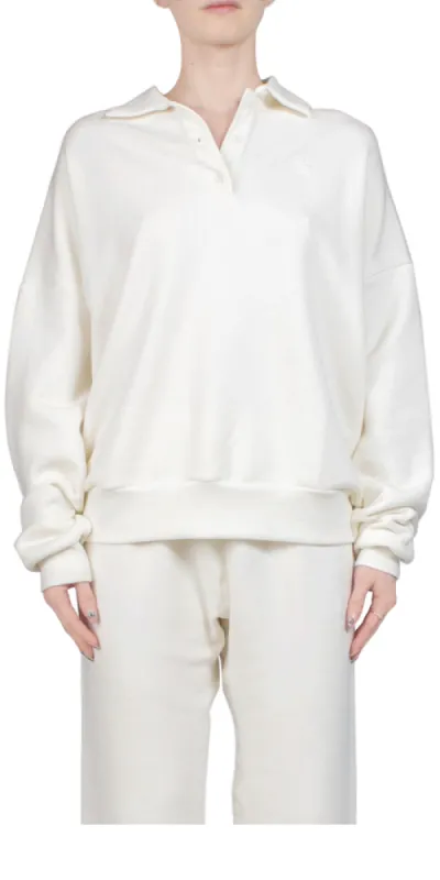 Oversized Polo Sweatshirt Cream sold by Maison Rogue