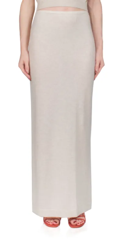 Emma Cashmere Skirt Oatmeal sold by Maison Rogue
