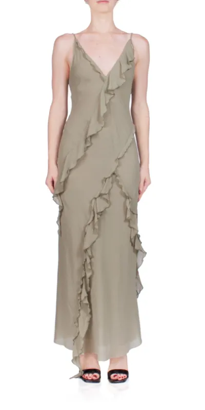 Gabriel Frill Maxi Dress sold by Maison Rogue