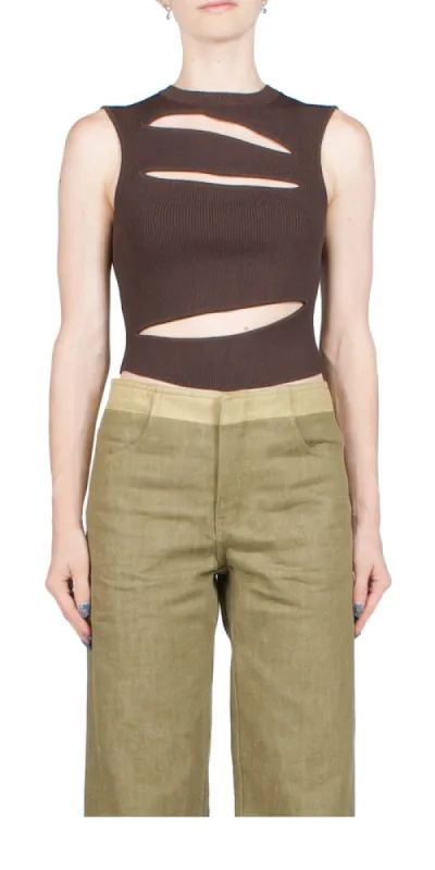 Slashed Knit Top sold by Maison Rogue