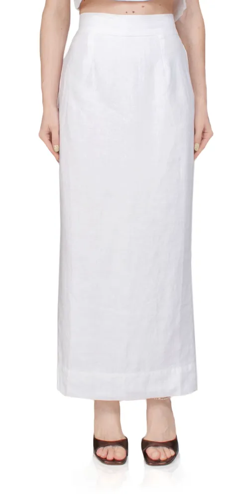 Emma Pencil Skirt Ivory sold by Maison Rogue