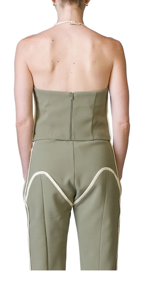 Nassia Singlet Khaki & Cream sold by Maison Rogue product image thumbnail 4