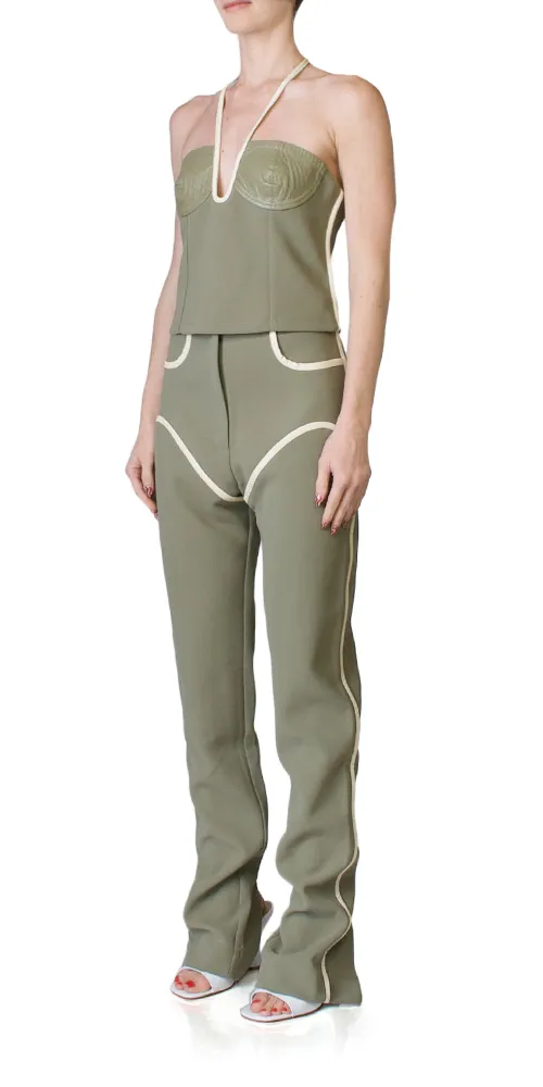 Nassia Singlet Khaki & Cream sold by Maison Rogue product image thumbnail 3