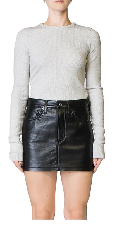 Alma Shrunken Long Sleeve Grey sold by Maison Rogue