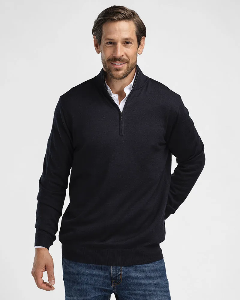 2pk Kvist Merino 3/4-Zip Navy + Black sold by MediumTall product image thumbnail 3