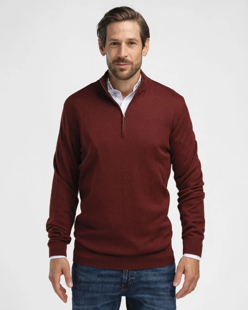 Kvist Merino 3/4-Zip Burgundy sold by MediumTall product image thumbnail 4