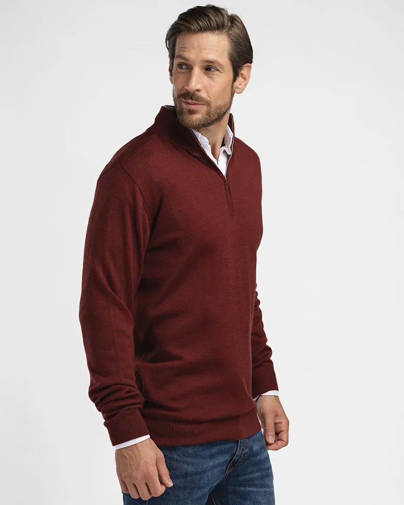 Kvist Merino 3/4-Zip Burgundy sold by MediumTall