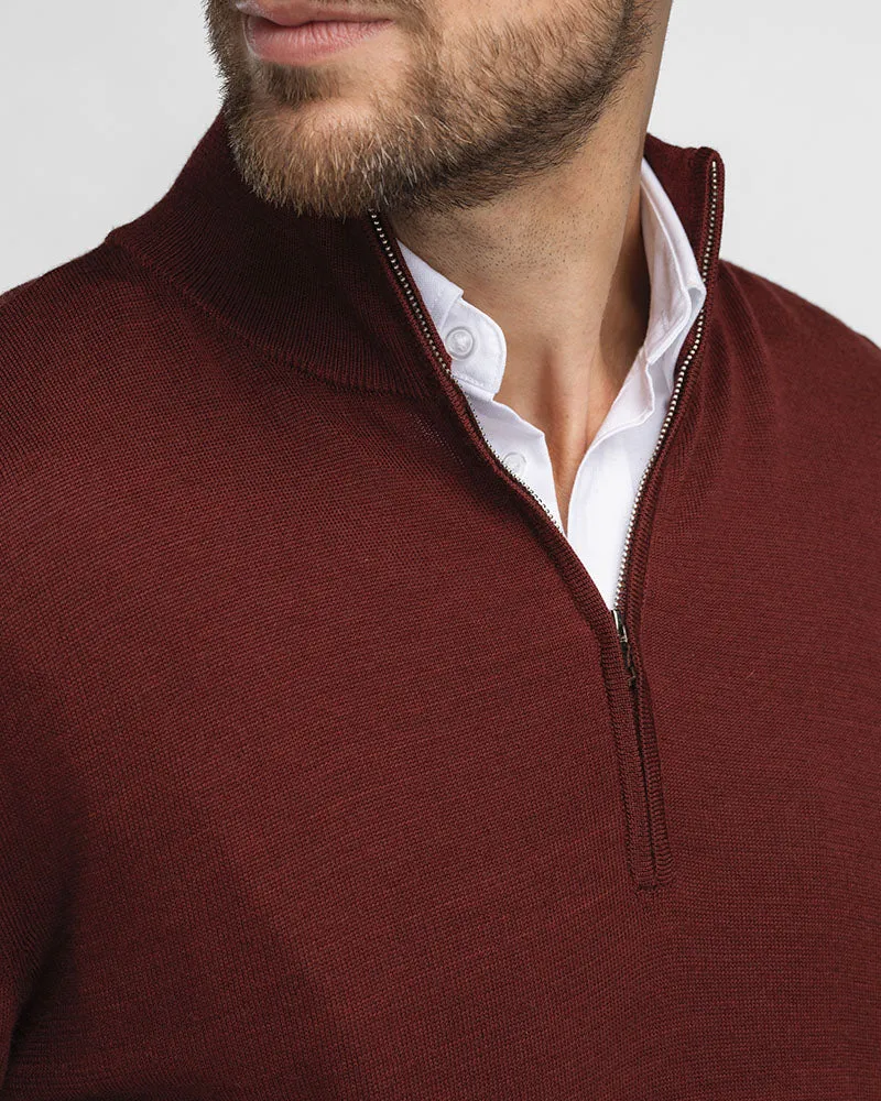 Kvist Merino 3/4-Zip Burgundy sold by MediumTall product image thumbnail 2