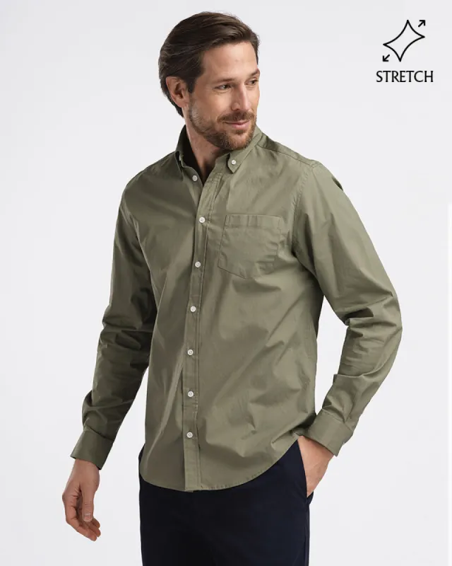 Perfect Stretch Shirt Poplin Green sold by MediumTall