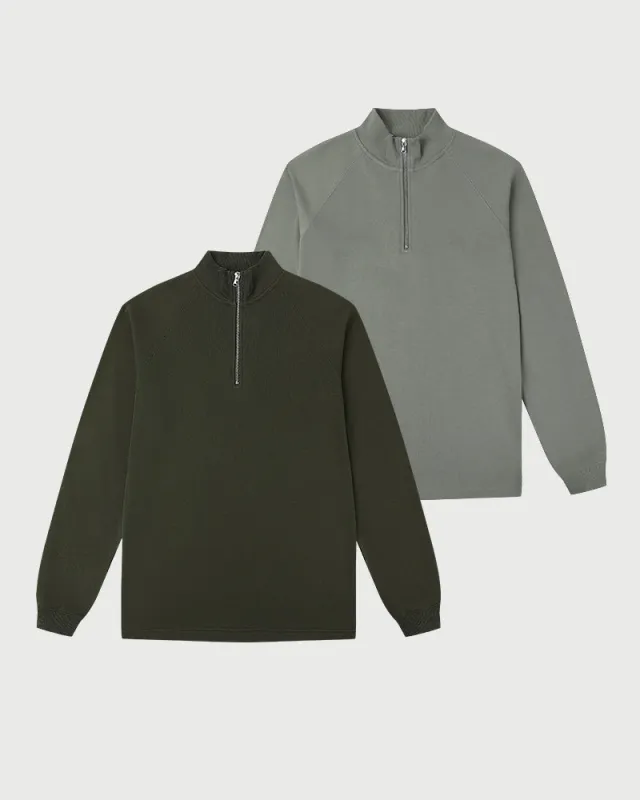 2pk Timeless Half-Zip Forest Night + Sea Spray sold by MediumTall