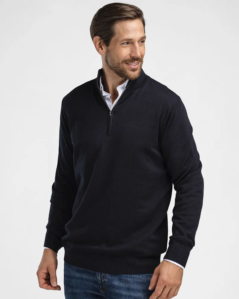 2pk Kvist Merino 3/4-Zip Navy + Brown sold by MediumTall product image thumbnail 4