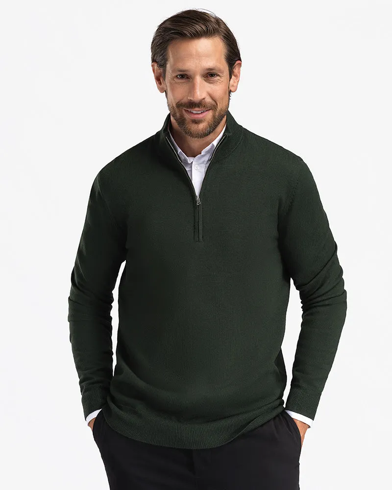 2pk Kvist Merino 3/4-Zip Green + Charcoal sold by MediumTall product image thumbnail 4