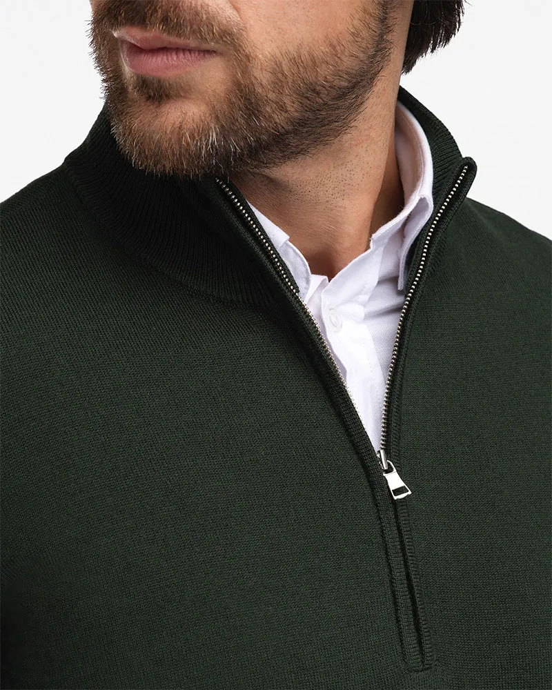 Kvist Merino 3/4-Zip Green sold by MediumTall product image thumbnail 2