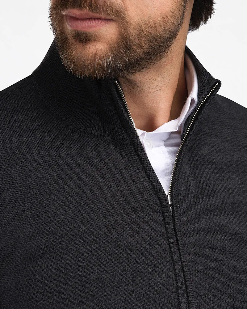 Kvist Merino 3/4-Zip Charcoal sold by MediumTall product image thumbnail 2