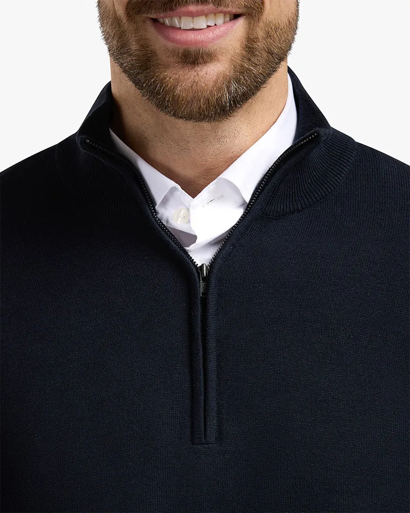 The Signature Kvist Cotton 3/4-Zip Navy sold by MediumTall product image thumbnail 2