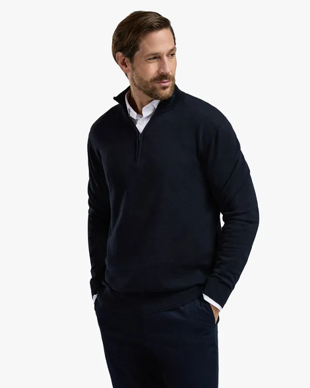 The Signature Kvist Cotton 3/4-Zip Navy made by MediumTall