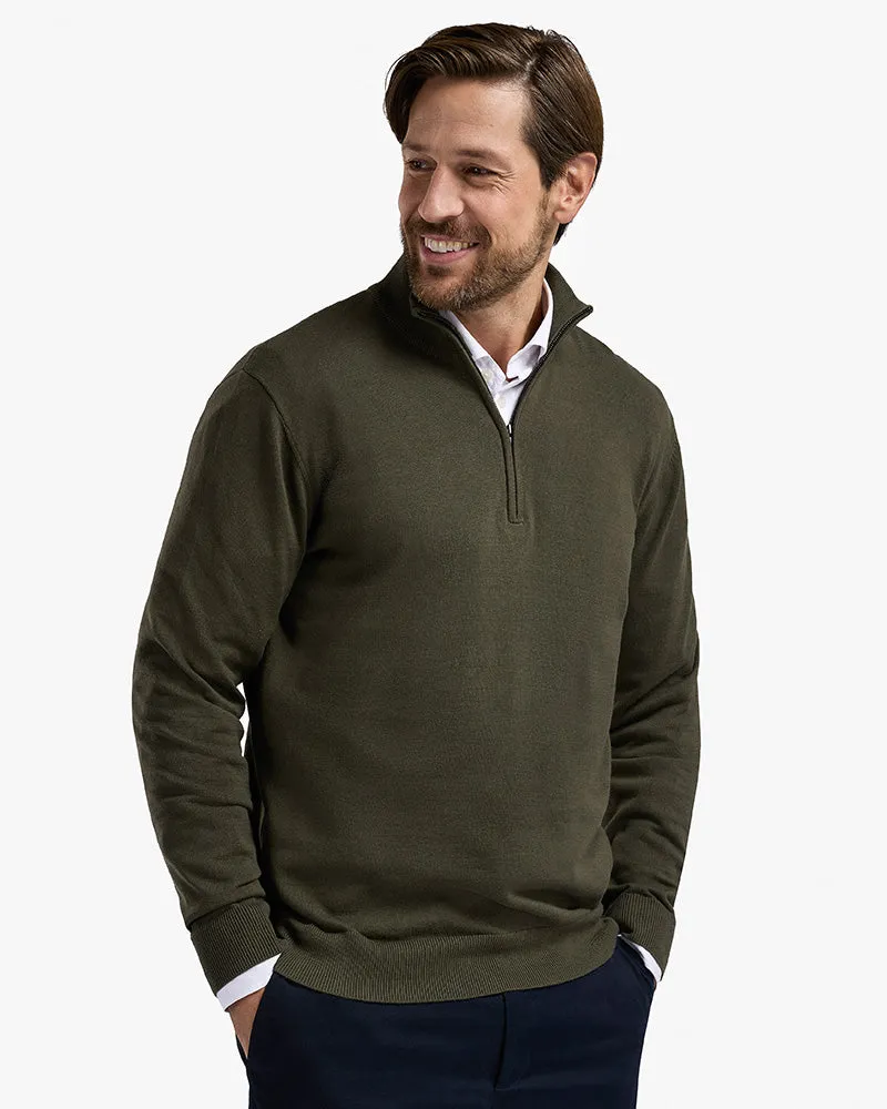 The Signature Kvist Cotton 3/4-Zip Forest Night sold by MediumTall product image thumbnail 4