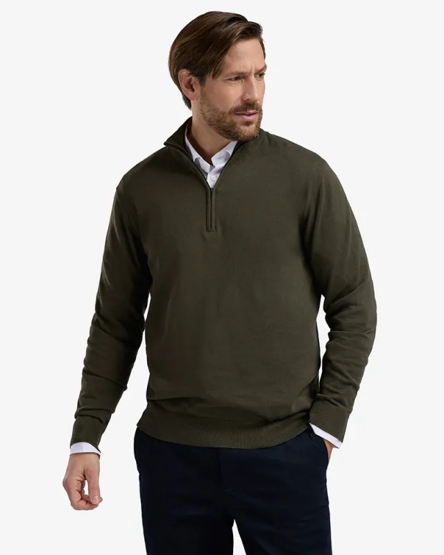 The Signature Kvist Cotton 3/4-Zip Forest Night made by MediumTall