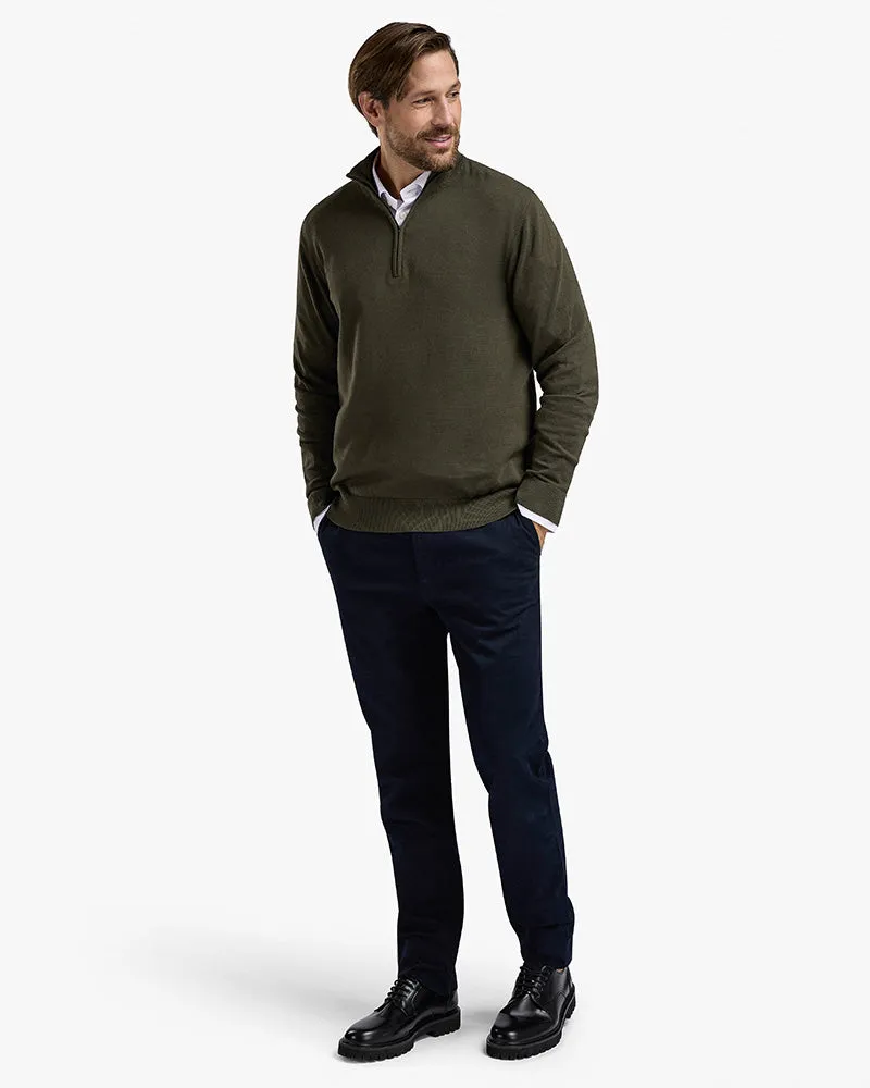 The Signature Kvist Cotton 3/4-Zip Forest Night sold by MediumTall product image thumbnail 3