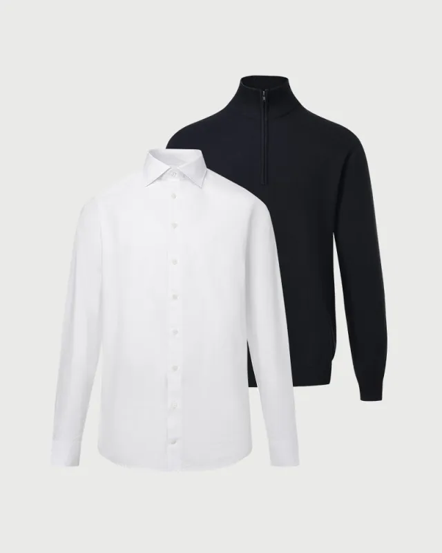 2pk: Signature Shirt + Kvist Cotton 3/4-Zip made by MediumTall